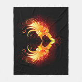 Angel Fire Heart met Wings Fleece Deken (Voorkant)