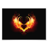 Angel Fire Heart met Wings Foto Afdruk (Voorkant)