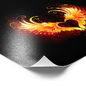 Angel Fire Heart met Wings Foto Afdruk (Hoek)