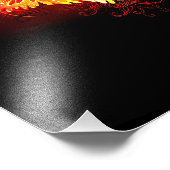 Angel Fire Heart met Wings Foto Afdruk (Hoek)
