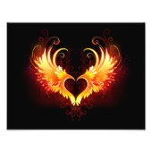 Angel Fire Heart met Wings Foto Afdruk (Voorkant)