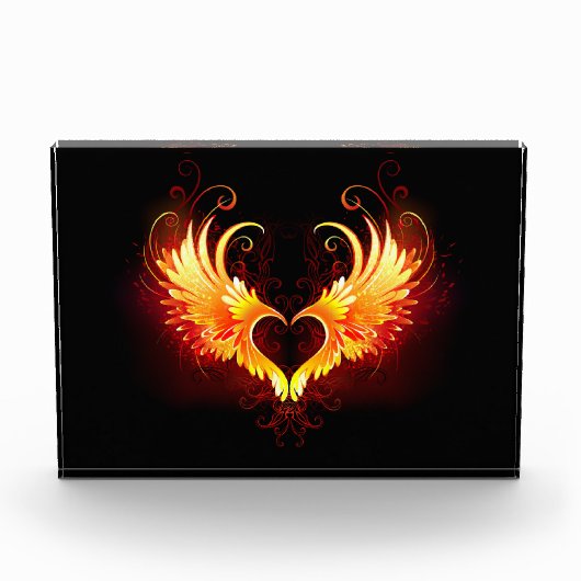 Angel Fire Heart met Wings Fotoblokken (Voorkant)