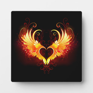 Angel Fire Heart met Wings Fotoplaat