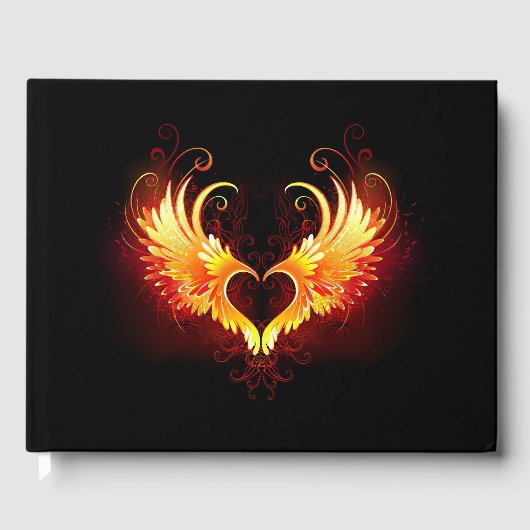 Angel Fire Heart met Wings Gastenboek (Voorkant)