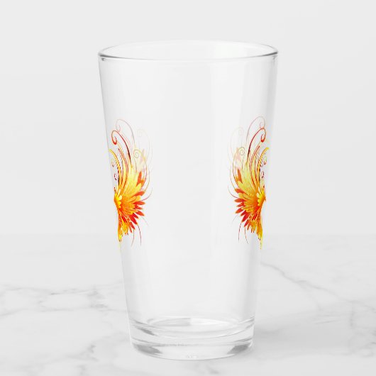 Angel Fire Heart met Wings Glas (Links)