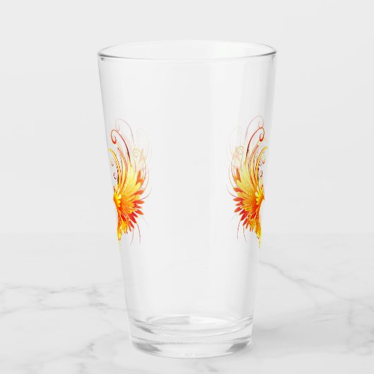 Angel Fire Heart met Wings Glas (Rechts)