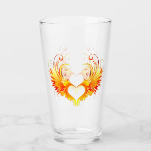Angel Fire Heart met Wings Glas