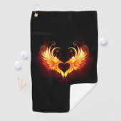 Angel Fire Heart met Wings Golfhanddoek (Insitu)