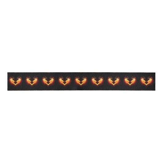 Angel Fire Heart met Wings Grosgrain Lint (Voorkant)