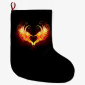Angel Fire Heart met Wings Grote Kerstsok (Voorkant)