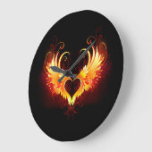 Angel Fire Heart met Wings Grote Klok (Hoek)