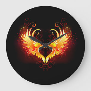 Angel Fire Heart met Wings Grote Klok