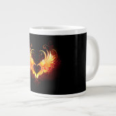 Angel Fire Heart met Wings Grote Koffiekop (Voorkant rechts)