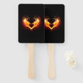 Angel Fire Heart met Wings Handwaaier (Voorkant en achterkant)