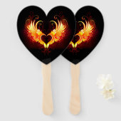 Angel Fire Heart met Wings Handwaaier (Voorkant en achterkant)