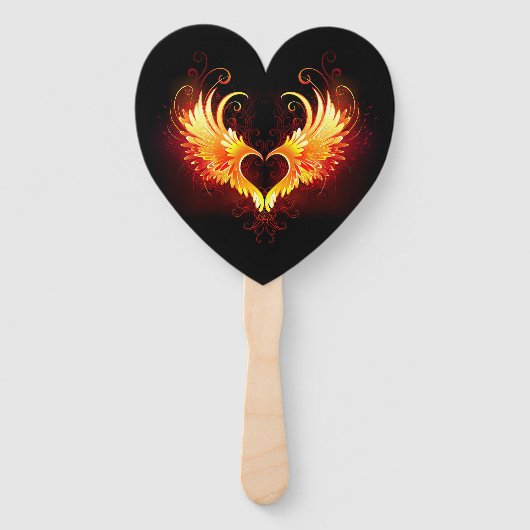 Angel Fire Heart met Wings Handwaaier (Voorkant)