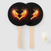 Angel Fire Heart met Wings Handwaaier (Voorkant en achterkant)