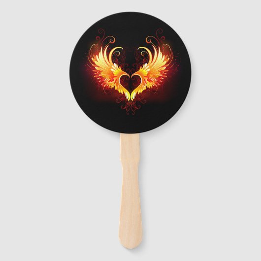 Angel Fire Heart met Wings Handwaaier (Voorkant)