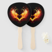 Angel Fire Heart met Wings Handwaaier (Voorkant en achterkant)