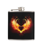 Angel Fire Heart met Wings Heupfles (Voorkant)