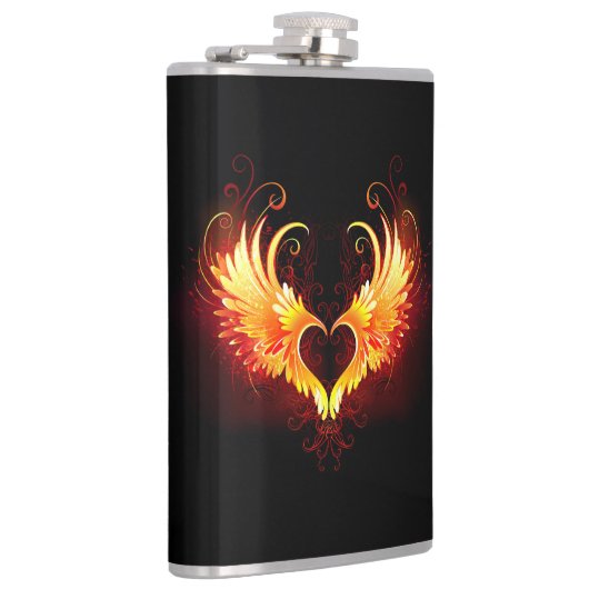Angel Fire Heart met Wings Heupfles (Rechts)