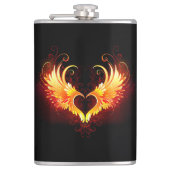 Angel Fire Heart met Wings Heupfles (Voorkant)
