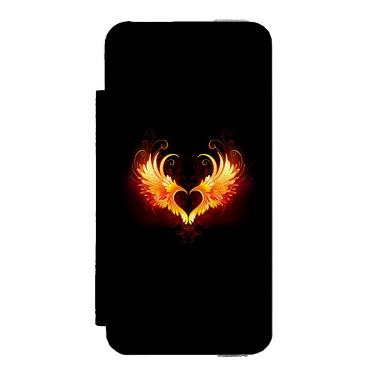 Angel Fire Heart met Wings Incipio iPhone Portemonnee Hoesje (Voorkant Agenda)