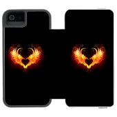Angel Fire Heart met Wings Incipio iPhone Portemonnee Hoesje (Agenda Open)