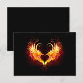 Angel Fire Heart met Wings Informatiekaartje (Voorkant / Achterkant)