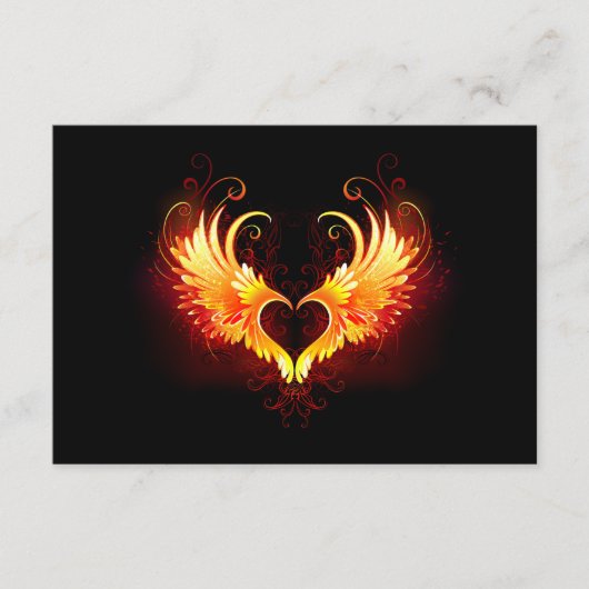Angel Fire Heart met Wings Informatiekaartje (Voorkant)