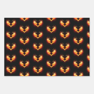 Angel Fire Heart met Wings Inpakpapier Vel