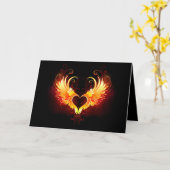 Angel Fire Heart met Wings Kaart (Gele Bloem)