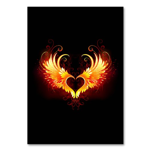 Angel Fire Heart met Wings Kaart (Voorkant)