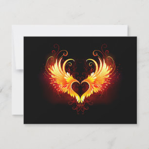 Angel Fire Heart met Wings Kaart