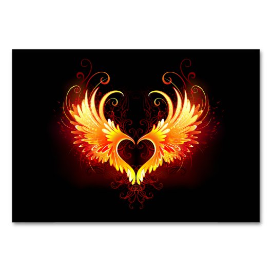 Angel Fire Heart met Wings Kaart (Voorkant)