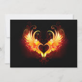 Angel Fire Heart met Wings Kaart (Voorkant)
