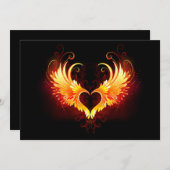 Angel Fire Heart met Wings Kaart (Voorkant / Achterkant)