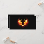 Angel Fire Heart met Wings Kaart (Voorkant / Achterkant in situ)