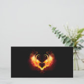 Angel Fire Heart met Wings Kaart (Staand voorkant)