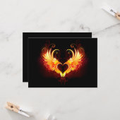 Angel Fire Heart met Wings Kaart (Voorkant / Achterkant in situ)