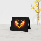Angel Fire Heart met Wings Kaart (Gele Bloem)