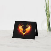 Angel Fire Heart met Wings Kaart (Voorkant)