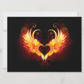 Angel Fire Heart met Wings Kaart (Voorkant)