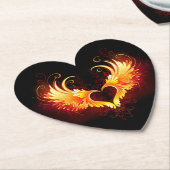 Angel Fire Heart met Wings Kartonnen Onderzetters (Gekanteld)