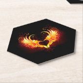 Angel Fire Heart met Wings Kartonnen Onderzetters (Schuin)