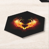 Angel Fire Heart met Wings Kartonnen Onderzetters (Schuin)