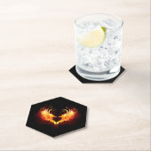 Angel Fire Heart met Wings Kartonnen Onderzetters (Insitu)