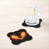 Angel Fire Heart met Wings Kartonnen Onderzetters (Insitu)