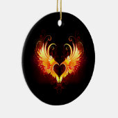 Angel Fire Heart met Wings Keramisch Ornament (Rechts)