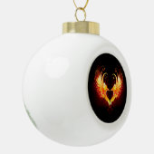 Angel Fire Heart met Wings Keramische Bal Ornament (Links)